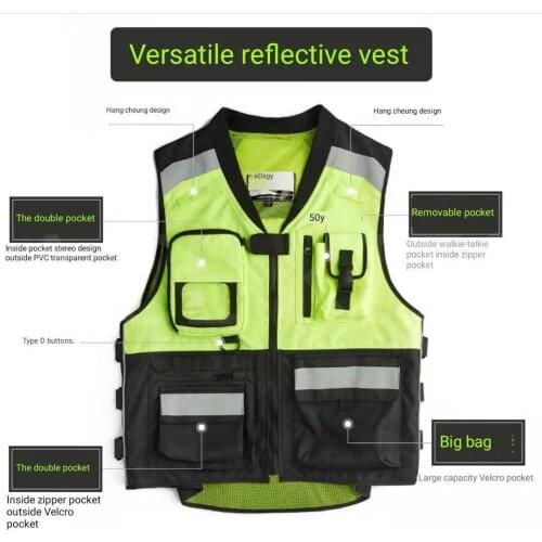 Motorcycle Vest Mens reflective waistcoat cycling suit racing suit locomotive suit night travel Store No.19