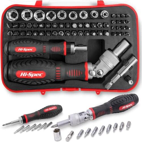 61 pieces of ratchet screwdriver set repair tool screwdriver bit socket set metric and inch models tools set professional