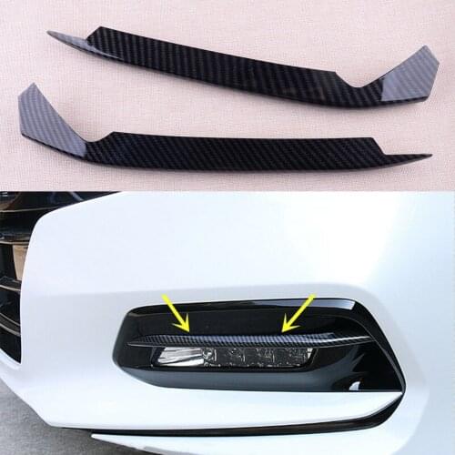 1 Pair Car ABS Black Carbon Fiber Style Front Fog Light Lamp Trim Cover Fit for Honda Accord 10th 2018 2019 2020