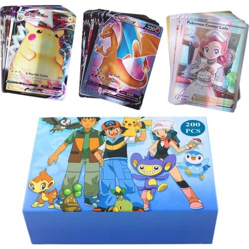 20-300 PCS New French/English Version Pokemones Card GX V Vmax Tag Team Ex Mega Shiny Cards