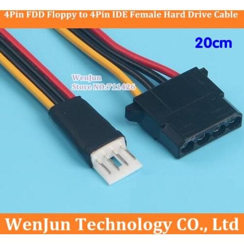 New 4Pin FDD Floppy Male to 4Pin IDE Adapter Converter Hard Drive Power Cable 20cm 18AWG wire