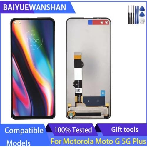 Original For Motorola Moto G 5G Plus LCD Display With Touch Screen Digitizer Assembly Replacement XT2075, XT2075-2, XT2075-3 LCD