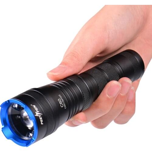 PEETPEN C60 1000 Lumen Flashlight LED Super Bright Zoomable IPX6 Waterproof Flashlight Tactical Flashlight 4 Modes