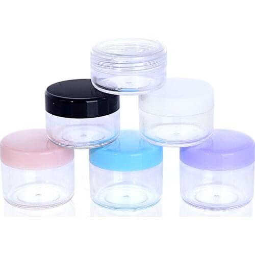 Portable Plastic Cosmetics Jar Makeup Box Nail Art Storage Pot Container 10/15/20g Sample Lotion Face Cream Bottle Storage Box