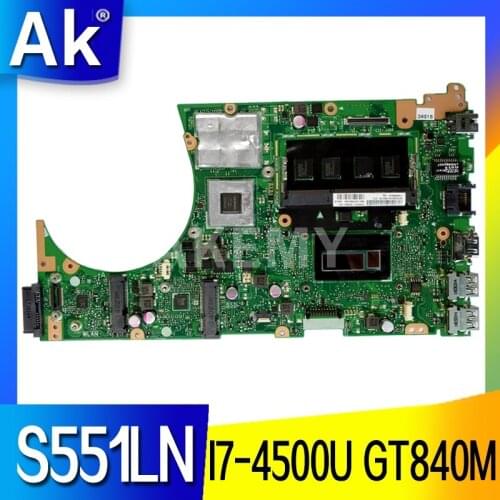 S551LN For ASUS S551LB S551LA Vivobook Laptop motherboard I7-4500U GT840M 4G RAM REV2.2 Test motherboard work 100
