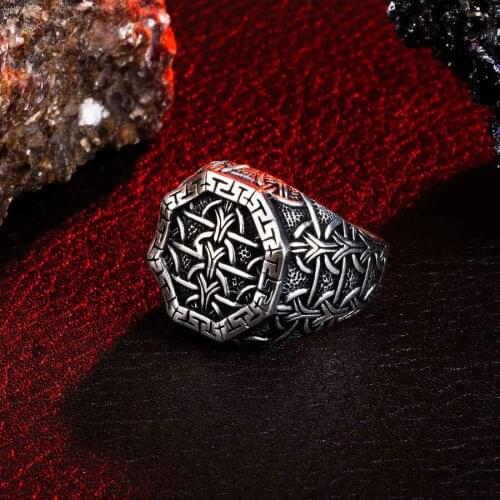 Chain Silver Ring Vintage Men Silver Ring Made In Turkey Solid 925 Sterling Silver