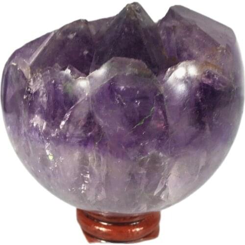 Sphere Natural Amethyst Voog Quartz Crystal Cluster Healing Stones Specimen Home Crafts Decoration Gift Geode Ball