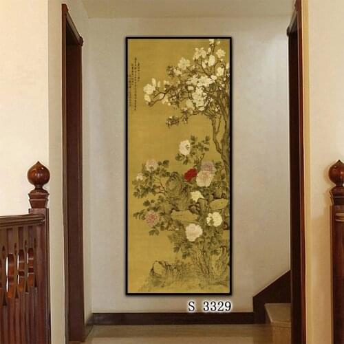Modern Canvas Oil Painting Print on Canvas Chinese style Flower Canvas Art Print Canvas Printing Wall Art Picture for Home Decor