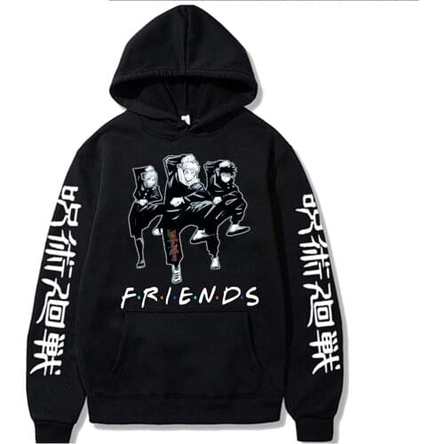 Funly Friend Yuji Itadori Fushiguro Kugisaki Hoodies Harajuku Jujutsu Kaisen Printing Hooded Sweatshirt Casual Men Women Unisex