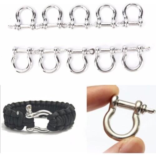 1PC Outdoor Camping Survival Rope Paracord Survival Bracelets O-Shaped Zinc alloy Shackle Buckle