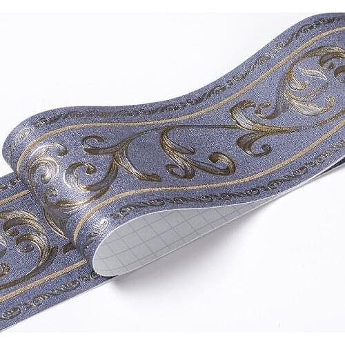 Vintage Flower Vine Wallpaper Border Sticker 3d Waterproof Bathroom Tiles Wall Edge Trim Decorative Floral Skirting Line P078