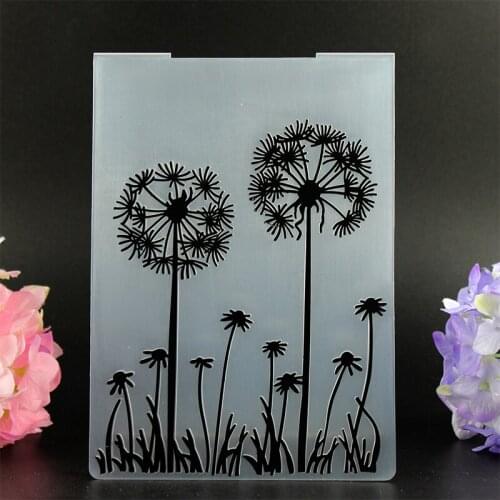 YINISE Plastic Embossing Folders For Scrapbook Stencils Dandelion Flower DIY Photo Album Cards Making Decoration Template Tools