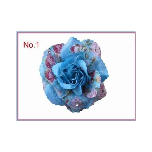 Free shipping 20 BLESSING Girls Clip Rose4"Hair Bow Boutique Girls Large Hairbow Alligator Clips Hair Accessories