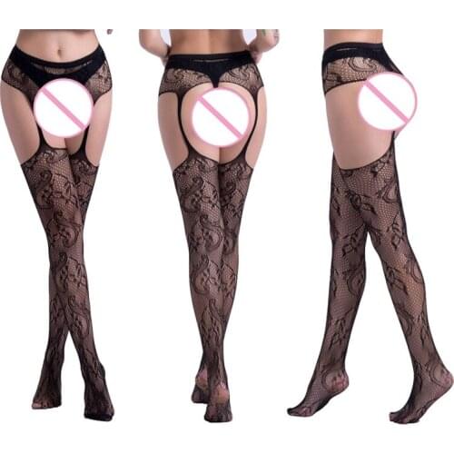 Women Fashion Sexy Hollow Jacquard Skinny Keep Thigh High Stockings Bottoming Fishnet Stockings Lingerie