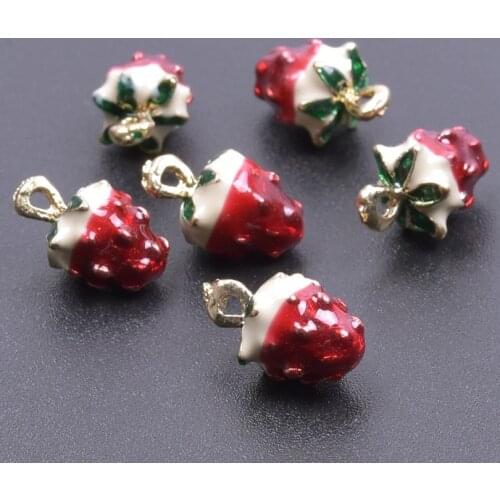 20Pcs Cute Fruit Strawberry Charms Glass Assorted Vegetables Watermelon Chili Pendant Fit Women Girl Earrings Necklaces Jewelry