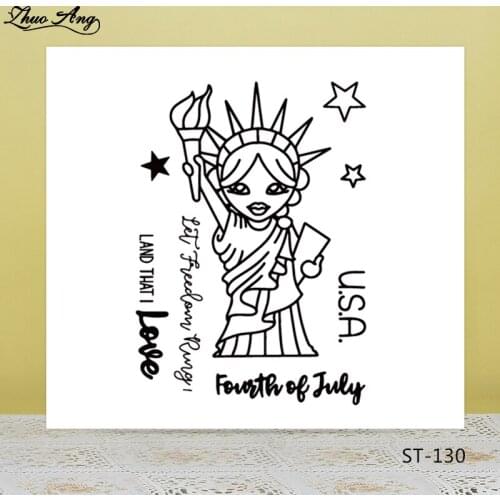 ZhuoAng Holy Cartoon Statue of Liberty Clear Stamps For DIY Scrapbooking/Card Making/Album Decorative Silicon Stamp Crafts
