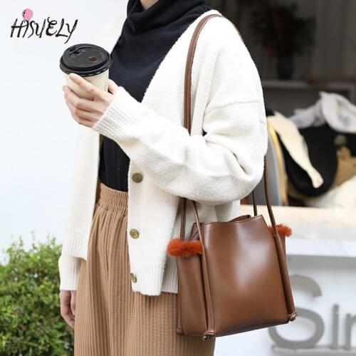 Winter Faux Fur Shoulder Bags 2021 Retro Women PU leather Crossbody Bag Ladies Plush Handbag Fashion Purses Bolsa Feminina Q6