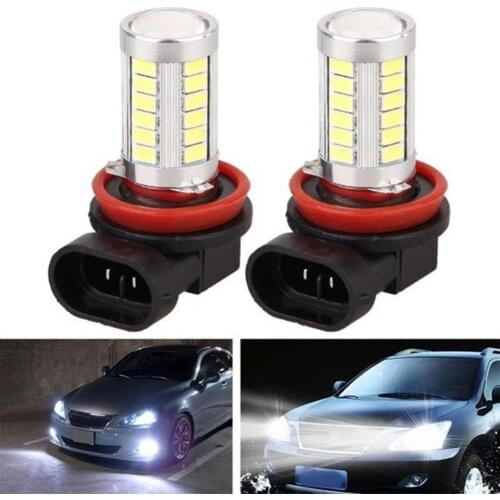 2Pcs 12V H11 5630 33SND Car LED Fog Light Daytime Running Head Front Lamp Bulb