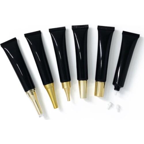 20ml Black Plastic Squeeze Bottle 20g Eye Cream Tube Cosmetic Makeup Foundation Travel Packaging Soft Container 20pcs/lot