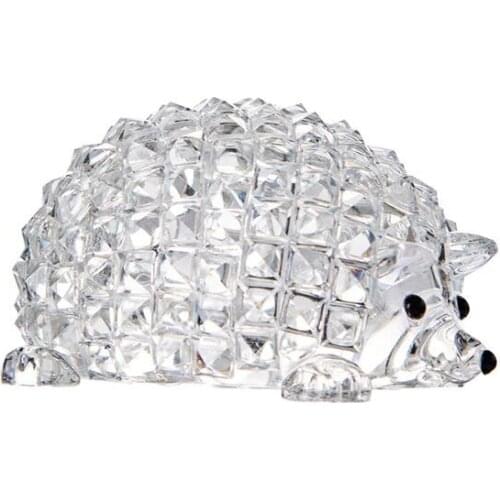 2020 New Arrive Cute Crystal Animal Glass Hedgehog Feng Shui Desk Home Decoration Accessories Best Gift For Women