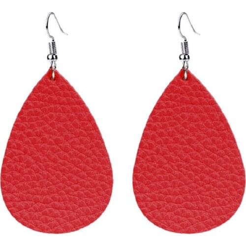 30pcs Colorful Luxury Light Bright Leather Teardrop Jewelry Earrings