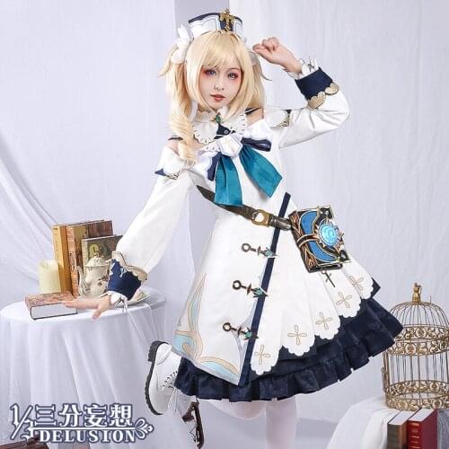 Anime Genshin Impact Barbara Game Suit Lovely Dress Gorgeous Uniform Book Prop Cosplay Costume Halloween Outfit For Women Girls