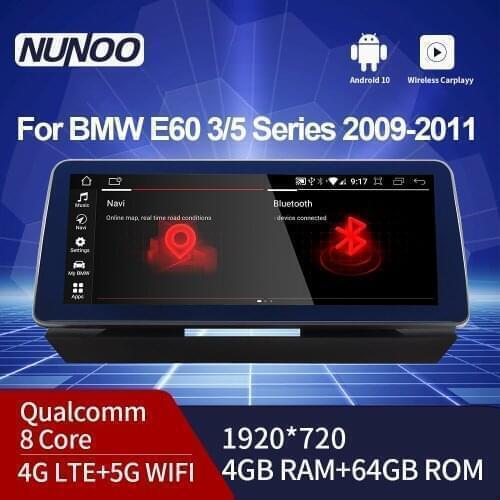 Nunoo Carplay Wireless 8 Core 4G 64G Car Multimedia Radio Player For BMW E60 3/5 Series 2009-2011