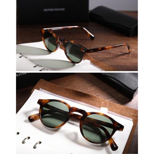 Belight Optical American Design Men Women Acetate Vintage Classical Round Retro Polarized Sunglass Prescription lens OV5186