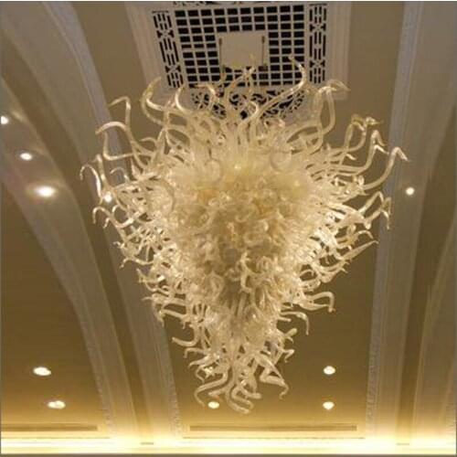 Elegant Tiffany Stained Glass Chandelier LED Light Source Italian Designer Glass Pendant Lamps