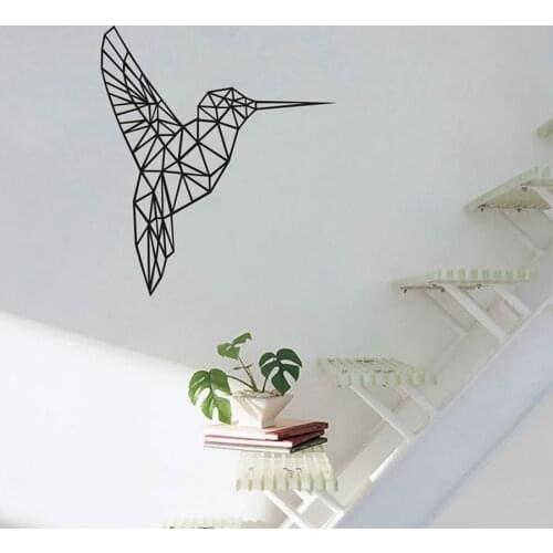 Geometric Vinyl Hummingbird Wall Stickers Living room background Geometry Series Wall Decals Home Art Decor