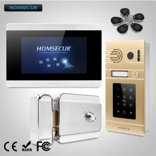 HOMSECUR 7" Hands-free Video Door Phone Intercom System+Aluminium Alloy Camera with Motion Detection BC071-G + BM715-S