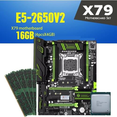 X79 motherboard set combo kit LGA 2011 Xeon E5 2650 V2 4x4GB=16GB 1333MHz DDR3 ECC REG memory USB3.0 M.2