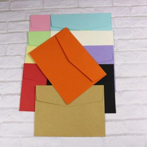 10pcs Envelopes Mixed Candy Colors Stationery Gift Card Solid Color Envelope Post Card Photo Letter Storage Office School Supply
