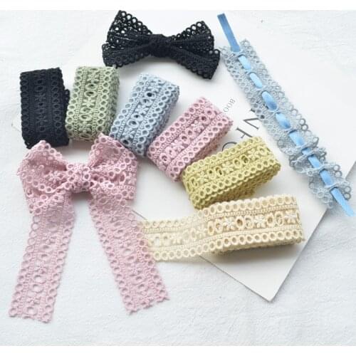 1m 30mm Embroidery Flower Lace Hollow Out Ribbon Ribbons Bow Knot Hair Accessories Wedding Decor Diy Handmade Material