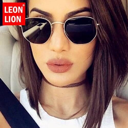 LeonLion 2021 Vintage Women Sunglasses Brand Designer Glasses Women Luxury Eyewear for Women/Men Polygon Oculos De Sol Masculino