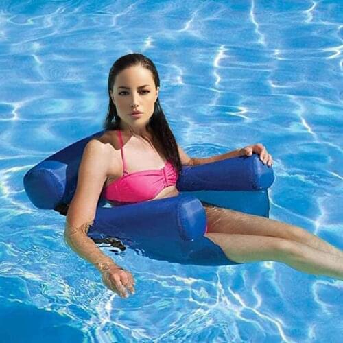 PVC Summer Inflatable Belt Net Hammock Foldable Water Pleasure Lounge Chair Floating Bed For Swimming Beach Waters Pool Dropship