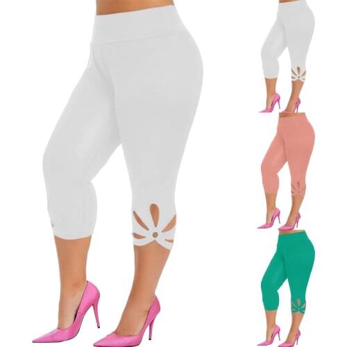 Fashion Women Clothing Elasticity Leggings Women High Waist Plus Size Solid Hollow Pants Casual Summer Fitness Jeggings Legging