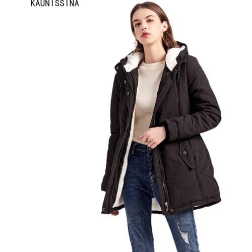 Winter Fashion Plus Size Women Jackets Fleece Liner Parkers Zipper Hooded Parka Coat Ladies Casual Streetwear Thick Warm Outwear