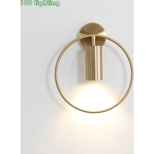 Loft Gold/Black Warm light LED Wall Lights Round ring Living room Bedroom Wall Sconce Bathroom Stair Wall Lamp Surface Mount