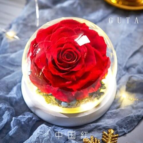 Newest The Beauty and Beast Rose Eternal Roses in Glass Dome Romantic Valentines Day Gifts Christmas' Gift Holiday Presents