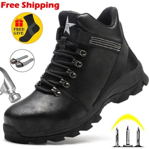 New Work Safety Boots Men Work Shoes Boots Indestructible Safety Shoes Men Steel Toe Shoes Winter Boots Security Shoes Male