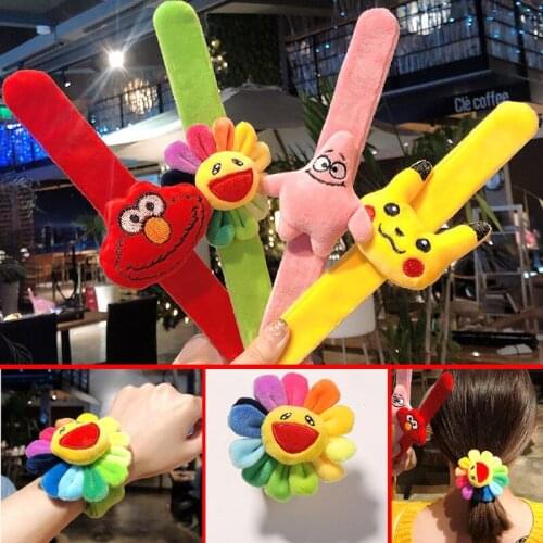 Plush toys cartoon toy sunflower bracelet for women Stuffed Plush Dolls Hairdresser hair accessories for women