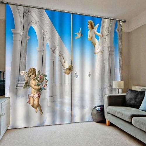 Custom angel curtains Photo 3D Curtains for Living Room Window curtain space corridor curtains