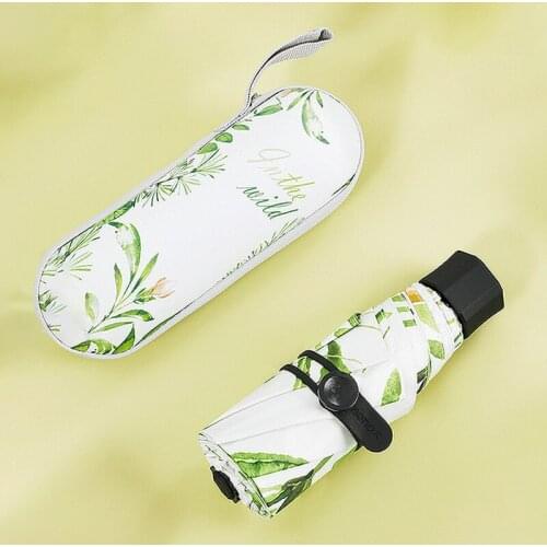Fresh Plant Clear Umbrella Rain Women Ultralight Mini Pocket Girls Umbrellas Kids UV Parasol Sun Protect Automatic Umbrella