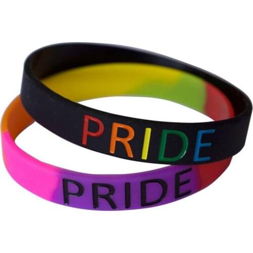 Rainbow Silicon Bracelet LGBT Pride Boy Girl Symbol Gay Pride Lover Friendship Bracelets Gay For Women Man Man Jewelry