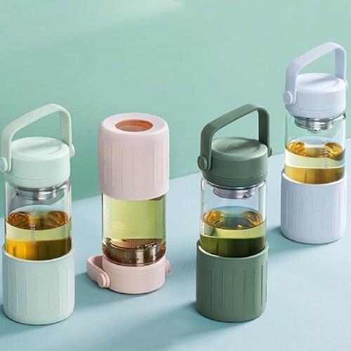 Tea Water Separation Tea Cup Glass Cup Water Cup Household Portable Filter Anti-Scalding Handy Cup 400ml