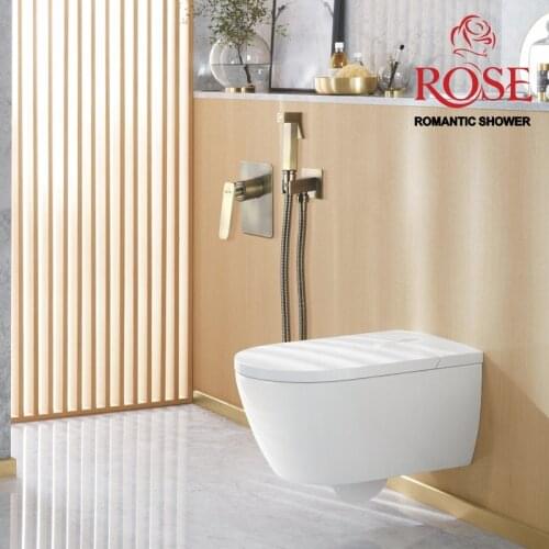 ROSE Built hygienic shower, shower bidet Muslim shower mixer tap Wall, rain water, brass shower, hand shower, R1605Q