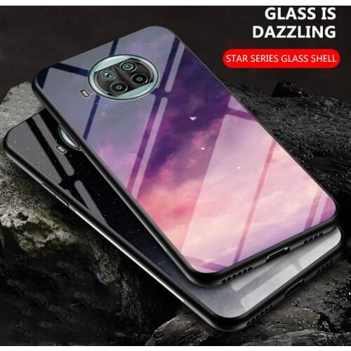 Luxury Starry Sky Pattern Phone Case for Redmi 5 K20 K30 Mi CC9e CC9 Pro Note 10 Pro Mi 11Pro Tempered Glass TPU Hard Back Cover