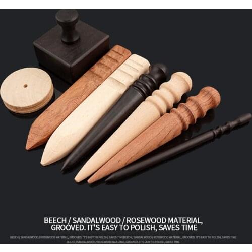 1 Diy Leather Tool Wooden Smooth Leather Solid Wood Polished Edge Leather Craft Processing Tool