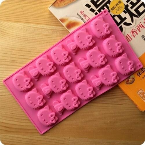 Silicone Molds Biscuit Cartoon Cat Shape Cake Decorating Molds Mini Soap Mould Ice Cube Tray Chocolate Mold DIY Baking Tool